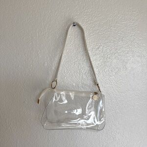 Transparent/Clear White and Gold Purse